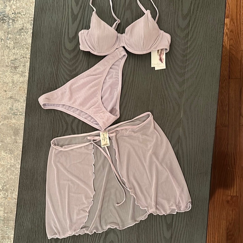 Jessica Simpson Swimsuit & cover up skirt - New